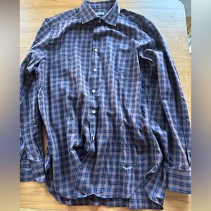 Kiton size 17 / 43 long sleeve dress shirt